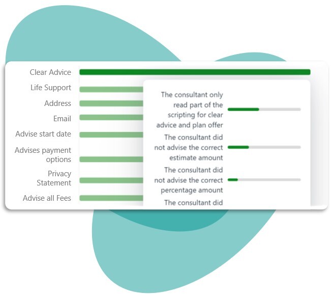 YakTrak software screenshot showing employee interactions with customers for compliance